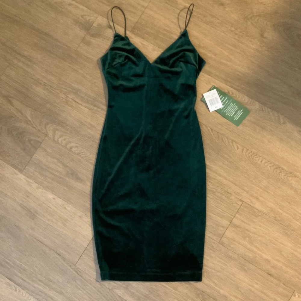 Luxurious Green Velvet Dress